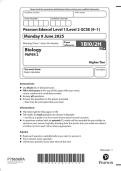Pearson Edexcel Level 1&sol;Level 2 GCSE &lpar;9&ndash;1&rpar; Biology PAPER 2 Higher Tier  2025 Combined Question Paper and Mark Scheme