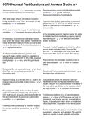 CCRN Neonatal Test Questions and Answers Graded A&plus;