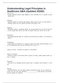 Understanding Legal Principles in Healthcare Q&A &lpar;Updated 2026Z&rpar;