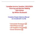 Canadian Income Taxation&comma; 2023&sol;2024 &ndash; Buckwold&comma; Kitunen&comma; Roman & Iqbal &ndash; Complete Instructor&rsquo;s Solutions Manual &lpar;26th Edition&comma; Ch&period; 1&ndash;23&rpar;