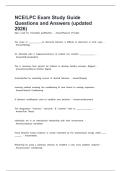NCE&sol;LPC Exam Study Guide Questions and Answers &lpar;updated 2026&rpar;