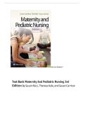 Test Bank For Maternity and Pediatric Nursing 3rd Edition By Ricci Kyle Carman with Question and Answers&comma; From Chapter 1-51 and rationale&period; ISBN NO-10&comma;9781451194005&vert;&vert;ISBN NO-13&comma;978-1451194005&comma;Complete Guide A&plus;