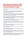 WGU Early Literacy Methods - D669 Exam 2025 Newest Exam Questions And Correct Answers &vert; Passed