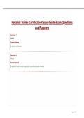Personal Trainer Certification Study Guide Exam Questions and Answers&period;