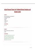 Action Personal Trainer Cert Textbook Review Questions and Answers Latest