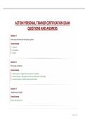 ACTION PERSONAL TRAINER CERTIFICATION EXAM QUESTIONS AND ANSWERS