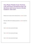 Texas Master Plumber Exam Study Guide &ndash; Practical Code & Fixture Calculations &lpar;120 Q&A&comma; 2026-2027&rpar;