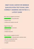 SMQT EXAM &vert; SURVEYOR MINIMUM QUALIFICATION TEST EXAM &vert; 100&percnt; CORRECT ANSWERS AND RATED A&plus; &vert; LATEST GUIDE