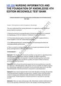 Test bank For NR 599 Nursing Informatics and the Foundation of Knowledge 4th Edition By McGonigle
