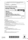 Pearson Edexcel Level 3 GCE History Advanced Subsidiary PAPER 2&colon; Depth study Option  2D&period;1&colon; The unification of Italy&comma; c1830&ndash;70 Option 2D&period;2&colon; The unification of Germany&comma; c1840&ndash;71  MAY 2025 Combined Question Paper and Mark Scheme 
