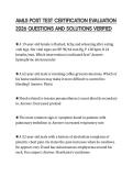 AMLS POST TEST CERTIFICATION EVALUATION 2026 QUESTIONS AND SOLUTIONS VERIFIED