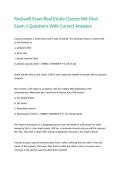 Rockwell Exam Real Estate Classes WA Final Exam 1 Questions With Correct Answers 