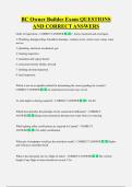 BC Owner Builder Exam QUESTIONS  AND CORRECT ANSWERS