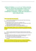 NURS 307 WEEK 1&comma; 2&comma; 3&comma; 4&comma; 5&comma; 6 & 7 FINAL EXAM - MENTAL HEALTH ASSESSMENT PRACTICE QUESTIONS AND CORRECT ANSWERS &lpar;VERIFIED ANSWERS&rpar; &vert; ALREADY GRADED A&plus; &vert; NEW UPDATE 2026