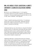 BIBL 410 WEEKLY STUDY QUESTIONS 4 LIBERTY UNIVERSITY COMPLETE SOLUTIONS VERIFIED 2026