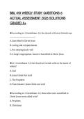 BIBL 410 WEEKLY STUDY QUESTIONS 6 ACTUAL ASSESSMENT 2026 SOLUTIONS GRADED A&plus;