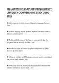 BIBL 410 WEEKLY STUDY QUESTIONS 8 LIBERTY UNIVERSITY COMPREHENSIVE STUDY GUIDE 2026