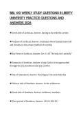BIBL 410 WEEKLY STUDY QUESTIONS 8 LIBERTY UNIVERSITY PRACTICE QUESTIONS AND ANSWERS 2026