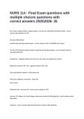 NURS 114 - Final Exam questions with multiple choices questions with correct answers 20252026- 35