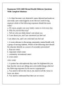 Rasmussen NUR 2488 Mental Health Midterm Questions With Complete Solutions