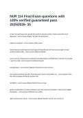 NUR 114 Final Exam questions with 100&percnt; verified guaranteed pass 20252026- 35