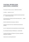 F-80 FINAL REVIEW EXAM QUESTIONS & ANSWERS