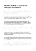 F80 STUDY DECK -4 - EMERGENCY PREPAREDNESS PLAN EXAM QUESTIONS & ANSWERS