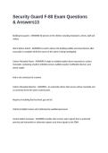 Security Guard F-80 Exam Questions & Answers