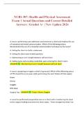 NURS 307&colon; Health and Physical Assessment Exam 1 Actual Questions and Correct Detailed Answers &vert; Graded A&plus; &vert; New Update 2026