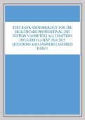Test Bank Microbiology for the Healthcare Professional 2nd Edition VanMeter &vert; Updated&sol;Latest 2025&ndash;2026