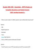 Zscaler EDU 200 - Essentials - ZDTA Study set Actual Questions with Correct Answers Pass the Exam&comma; 100&percnt; Verified &lpar;2026 &sol; 2027&rpar; Graded A&plus;