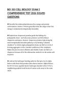 BIO 353 CELL BIOLOGY EXAM 2 COMPREHENSIVE TEST 2026 SOLVED QUESTIONS