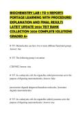 BIOCHEMISTRY LAB 1 TO 9 REPORTS PORTAGE LEARNING WITH PROCEDURES EXPLANATION AND FINAL RESULTS LATEST UPDATE 2024 TEST BANK COLLECTION 2026 COMPLETE SOLUTIONS GRADED A&plus;