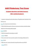 AAH Phlebotomy Test Exam Questions with Correct Answers Pass the Exam&comma; 100&percnt; Verified &lpar;2026 &sol; 2027&rpar; Graded A&plus;