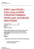 EDUC 1300 EXAM 1 FALL 2025 LATEST UPDATED VERSION WITH 100&percnt; ACCURATE SOLUTIONS 