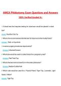 AMCA Phlebotomy Exam Questions with Correct Answers Pass the Exam&comma; 100&percnt; Verified &lpar;2026 &sol; 2027&rpar; Graded A&plus;
