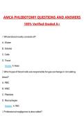 AMCA PHLEBOTOMY COMPLETE QUESTIONS AND 100&percnt; VERIFIED ANSWERS LATEST VERSION &lpar;PASS GUARANTEE&rpar;