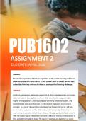 PUB1602 Assignment 2  ANSWERS 2026 - Due April 2026