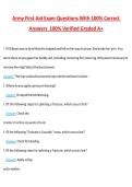 Army First Aid Exam Questions with Correct Answers Pass the Exam&comma; 100&percnt; Verified &lpar;2026 &sol; 2027&rpar; Graded A&plus;
