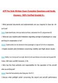 ATP Pre-Solo Written Exam Questions with Correct Answers Pass the Exam&comma; 100&percnt; Verified &lpar;2026 &sol; 2027&rpar; Graded A&plus;