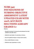 NURS 340 &vert; FOUNDATIONS OF NURSING &vert; OBJECTIVE ASSESSMENT LATEST UPDATED EXAM WITH 100&percnt; ACCURATE SOLUTIONS ALREADY GRADED A&plus;