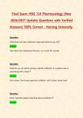 Final Exam&colon; NSG 124 Pharmacology &lpar;New 2026&sol;2027 Update&rpar; Questions with Verified Answers&vert; 100&percnt; Correct - Herzing University&period;