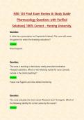 NSG 124 Final Exam Review & Study Guide Pharmacology Questions with Verified Solutions&vert; 100&percnt; Correct - Herzing University&period;