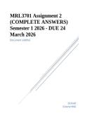 MRL3701 Assignment 2 &lpar;COMPLETE ANSWERS&rpar; Semester 1 2026 - DUE 24 March 2026