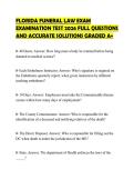 FLORIDA FUNERAL LAW EXAM EXAMINATION TEST 2026 FULL QUESTIONS AND ACCURATE SOLUTIONS GRADED A&plus;