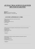 ATI TEAS 7 REAL SCIENCE EXAM WITH  100&percnt; PASS GUARANTEE