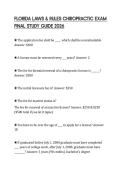 FLORIDA LAWS & RULES CHIROPRACTIC EXAM FINAL STUDY GUIDE 202