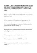 FLORIDA LAWS & RULES CHIROPRACTIC EXAM PRACTICE ASSESSMENTS WITH RATIONALES 2026