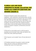 FLORIDA LAWS AND RULES CHIROPRACTIC BOARD 2023 ACTUAL TEST PAPER 2026 COMPLETE QUESTIONS AND ANSWERS GRADED A&plus;
