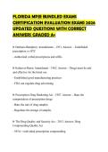 FLORIDA MPJE BUNDLED EXAMS CERTIFICATION EVALUATION EXAMS 2026 UPDATED QUESTIONS WITH CORRECT ANSWERS GRADED A